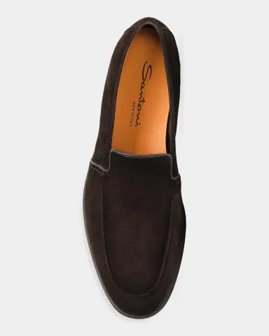 Santoni Men's Malibu Suede Loafers | Thumbnail 2 Santoni Men's Malibu Suede Loafers | Thumbnail 2