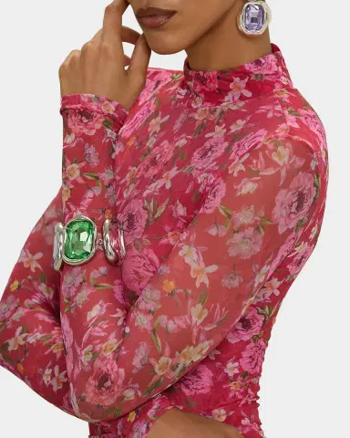 PatBo Peony Floral Mesh Bodysuit | Thumbnail 5