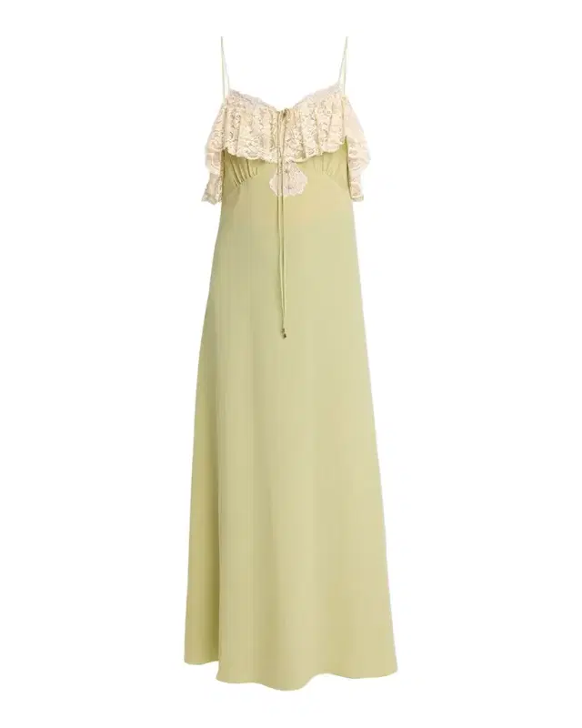 Chloe Lace-Ruffle Silk Crepe De Chine Maxi Slip Dress