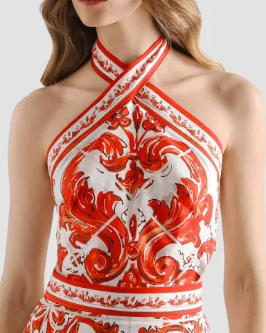 Dolce & Gabbana Majolica Cotton Poplin Mini Dress | Thumbnail 6 Dolce & Gabbana Majolica Cotton Poplin Mini Dress | Thumbnail 6
