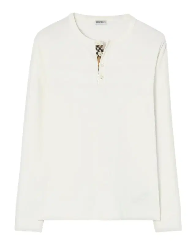 Burberry Men 's Check-Placket Long-Sleeve Henley T-Shirt