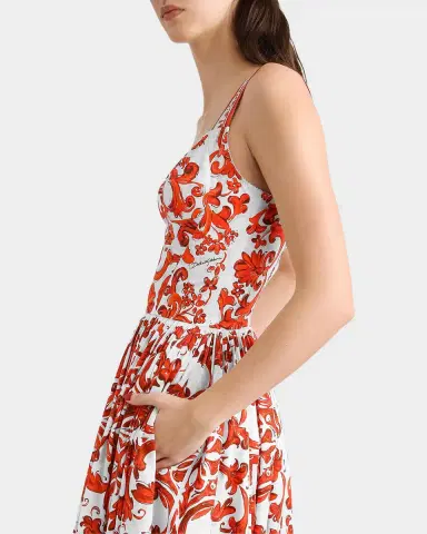 Dolce & Gabbana Majolica-Print Cotton Poplin Midi Dress | Thumbnail 5 Dolce & Gabbana Majolica-Print Cotton Poplin Midi Dress | Thumbnail 5