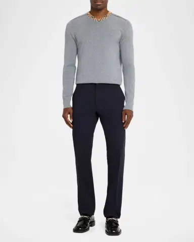 Burberry Men's Maxim Check-Trim V-Neck Sweater | Thumbnail 2 Burberry Men's Maxim Check-Trim V-Neck Sweater | Thumbnail 2