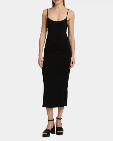 TOTEME Draped Jersey Slip Midi Dress | Thumbnail 4