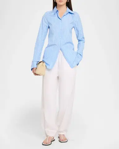 TOTEME Striped Cotton Poplin Shirt | Thumbnail 2