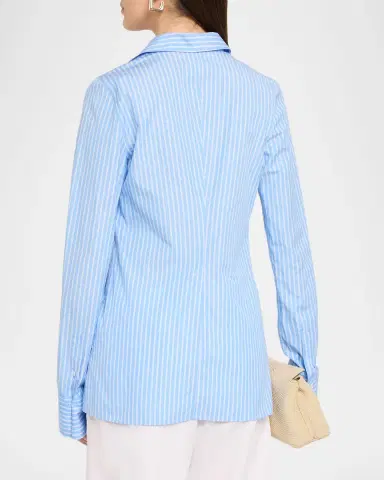 TOTEME Striped Cotton Poplin Shirt | Thumbnail 3