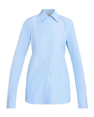TOTEME Striped Cotton Poplin Shirt | Thumbnail 1