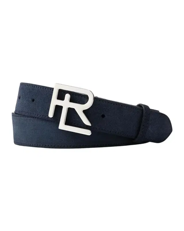 Polo Ralph Lauren Men 's Stacked R-Buckle Suede Belt
