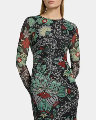 Elie Tahari Delilah Floral Mesh Midi Dress | Thumbnail 5