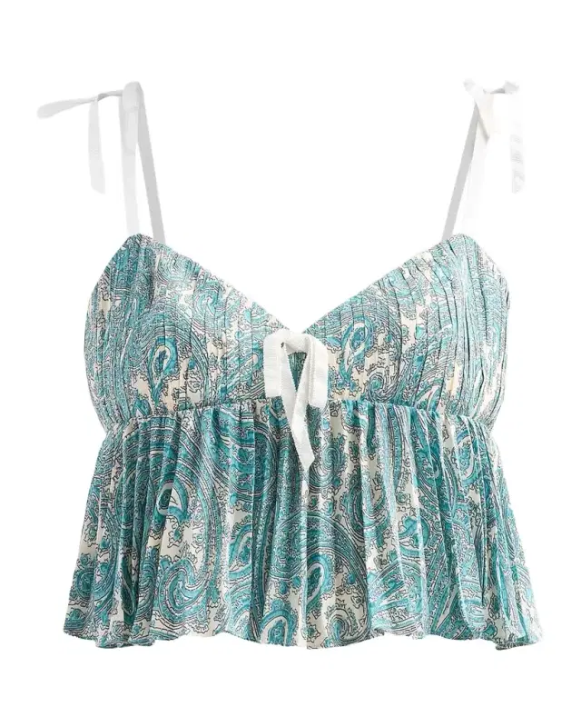 Cinq à Sept Hendrix Orianna Paisley Crop Top
