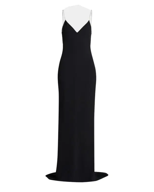 TOM FORD V-Neck Open-Back Trumpet Gown