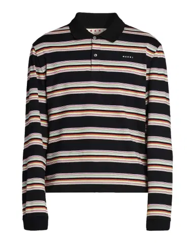 Marni Men 's Striped Cotton Slim-Fit Polo Shirt | Thumbnail 1