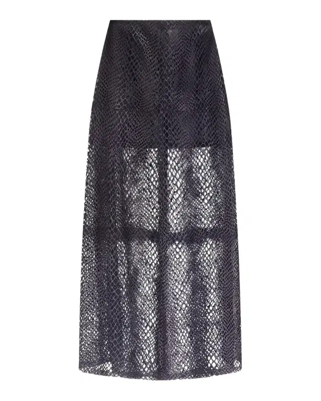 TWP Leather A-Line Midi Skirt