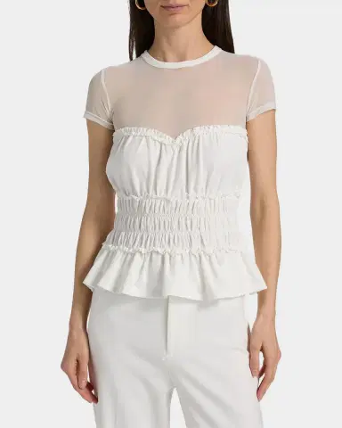 Generation Love Sigrid Mesh-Trim Peplum Top | Thumbnail 4