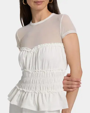 Generation Love Sigrid Mesh-Trim Peplum Top | Thumbnail 5