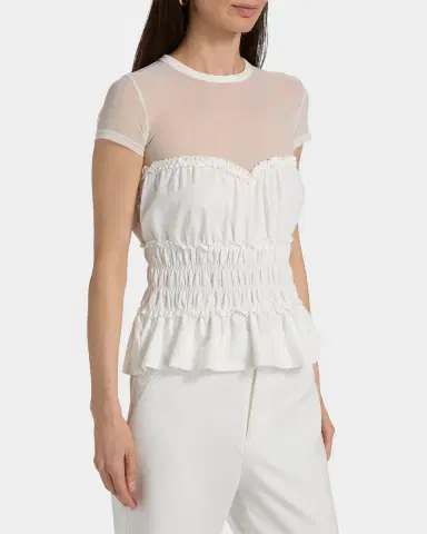 Generation Love Sigrid Mesh-Trim Peplum Top | Thumbnail 7