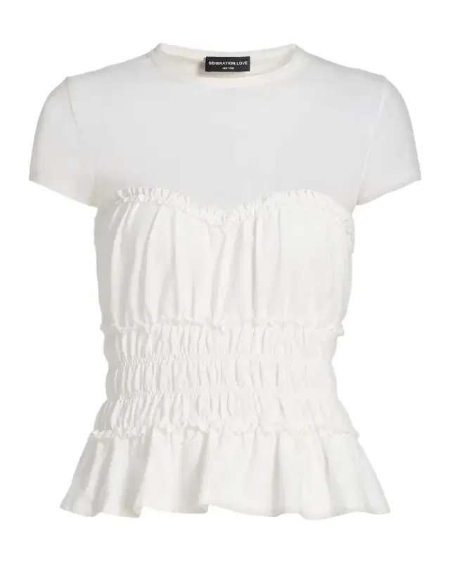 Generation Love Sigrid Mesh-Trim Peplum Top