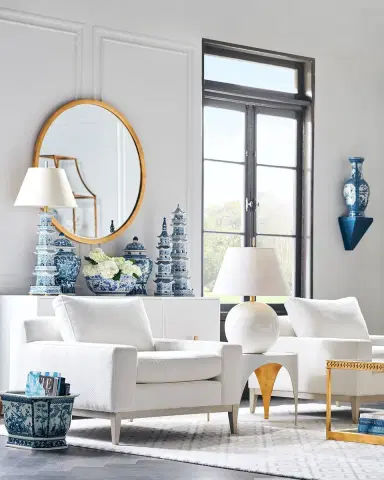 Chelsea House Large Gold Leaf 44" Round Wall Mirror | Thumbnail 3 Chelsea House Large Gold Leaf 44" Round Wall Mirror | Thumbnail 3