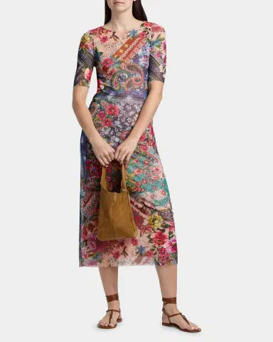 Johnny Was Astrid Evie Printed A-Line Midi Dress | Thumbnail 2 Johnny Was Astrid Evie Printed A-Line Midi Dress | Thumbnail 2