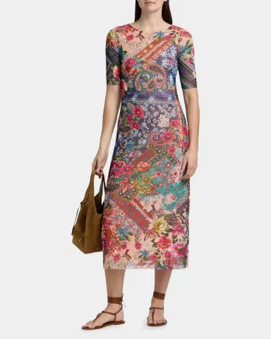 Johnny Was Astrid Evie Printed A-Line Midi Dress | Thumbnail 4 Johnny Was Astrid Evie Printed A-Line Midi Dress | Thumbnail 4
