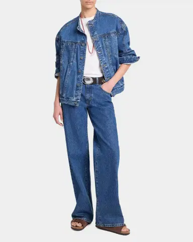 TWP Dawson Collarless Denim Jacket | Thumbnail 2 TWP Dawson Collarless Denim Jacket | Thumbnail 2