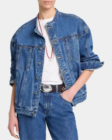 TWP Dawson Collarless Denim Jacket | Thumbnail 4 TWP Dawson Collarless Denim Jacket | Thumbnail 4