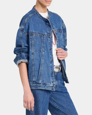 TWP Dawson Collarless Denim Jacket | Thumbnail 6 TWP Dawson Collarless Denim Jacket | Thumbnail 6