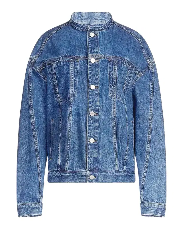 TWP Dawson Collarless Denim Jacket