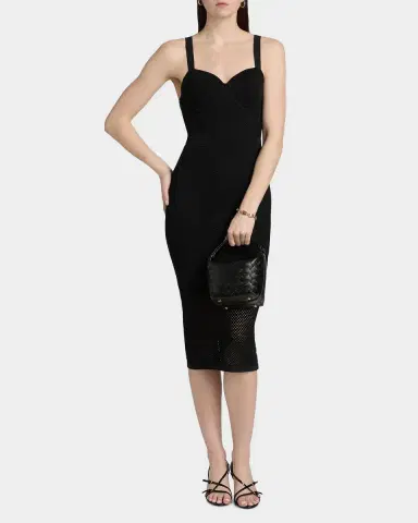 L'AGENCE Michelle Pointelle-Knit Body-Con Mini Dress | Thumbnail 4