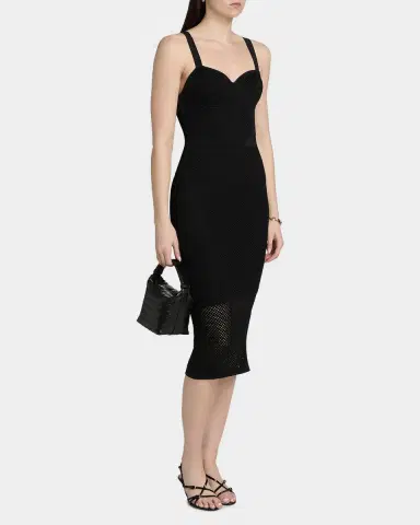 L'AGENCE Michelle Pointelle-Knit Body-Con Mini Dress | Thumbnail 7
