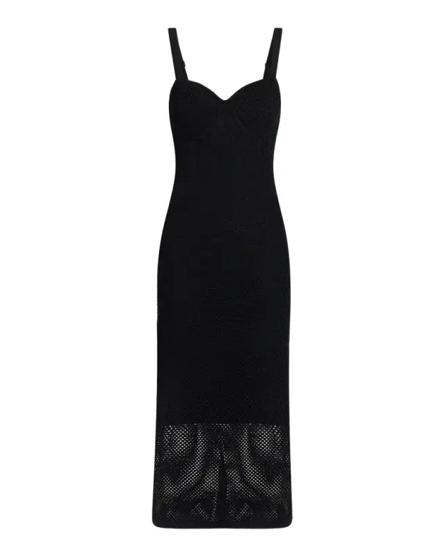 Michelle Pointelle-Knit Body-Con Mini Dress Michelle Pointelle-Knit Body-Con Mini Dress