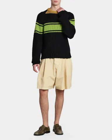 Marni Men's Colorblocked Cotton Crewneck Sweater | Thumbnail 2 Marni Men's Colorblocked Cotton Crewneck Sweater | Thumbnail 2