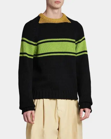 Marni Men's Colorblocked Cotton Crewneck Sweater | Thumbnail 5 Marni Men's Colorblocked Cotton Crewneck Sweater | Thumbnail 5