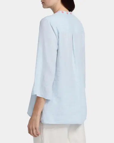 Johnny Was Lirielle Embroidered Linen-Blend Blouse | Thumbnail 3