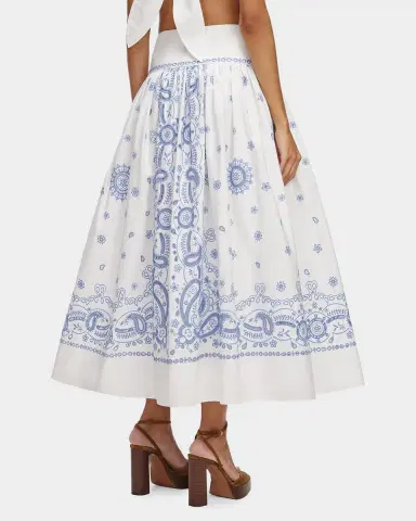 Self-Portrait Bandana Embroidered Midi Skirt | Thumbnail 3 Self-Portrait Bandana Embroidered Midi Skirt | Thumbnail 3