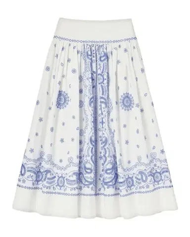 Self-Portrait Bandana Embroidered Midi Skirt | Thumbnail 1 Self-Portrait Bandana Embroidered Midi Skirt | Thumbnail 1
