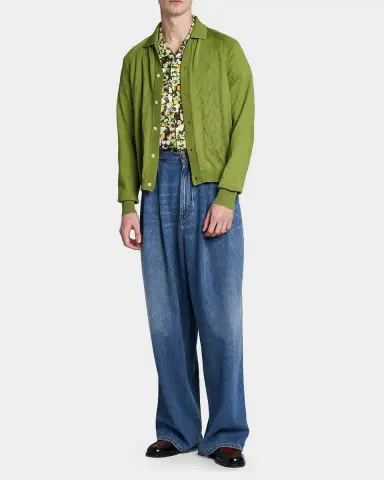 Marni Men 's Relaxed-Fit Pointelle-Knit Cardigan | Thumbnail 2