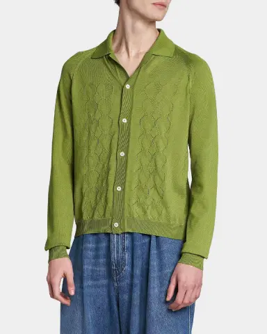 Marni Men 's Relaxed-Fit Pointelle-Knit Cardigan | Thumbnail 5