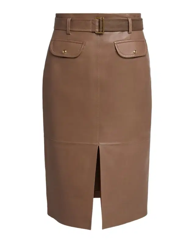 Moncler Leather Pencil Skirt
