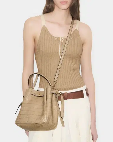 Tory Burch Romy Croc-Embossed Leather Bucket Bag | Thumbnail 2 Tory Burch Romy Croc-Embossed Leather Bucket Bag | Thumbnail 2