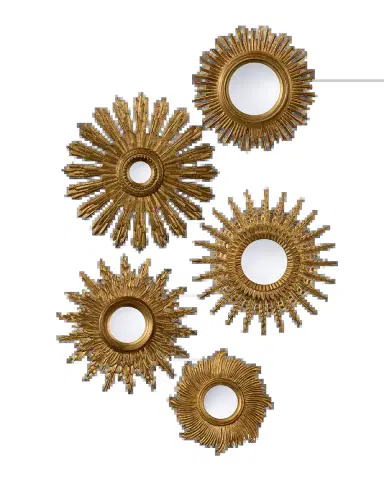 Chelsea House Gold Starburst Wall Mirrors, Set of 5 | Thumbnail 2 Chelsea House Gold Starburst Wall Mirrors, Set of 5 | Thumbnail 2