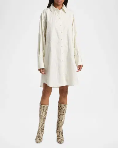 DEREK LAM 10 CROSBY Piper Embroidered Cotton-Blend Mini Shirtdress | Thumbnail 2 DEREK LAM 10 CROSBY Piper Embroidered Cotton-Blend Mini Shirtdress | Thumbnail 2