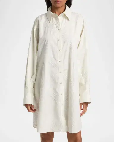 DEREK LAM 10 CROSBY Piper Embroidered Cotton-Blend Mini Shirtdress | Thumbnail 4 DEREK LAM 10 CROSBY Piper Embroidered Cotton-Blend Mini Shirtdress | Thumbnail 4