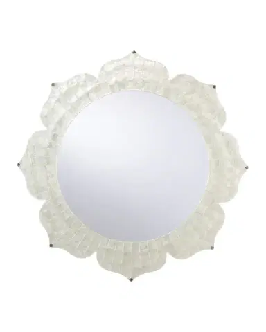 Chelsea House Lotus Flower 37" Capiz Shell Wall Mirror | Thumbnail 1