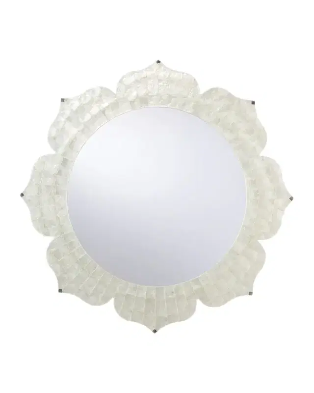 Chelsea House Lotus Flower 37" Capiz Shell Wall Mirror