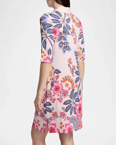 Johnny Was Janie Favorite Floral Polo Shirtdress | Thumbnail 3