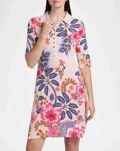 Johnny Was Janie Favorite Floral Polo Shirtdress | Thumbnail 4
