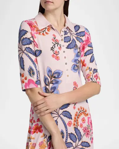 Johnny Was Janie Favorite Floral Polo Shirtdress | Thumbnail 5