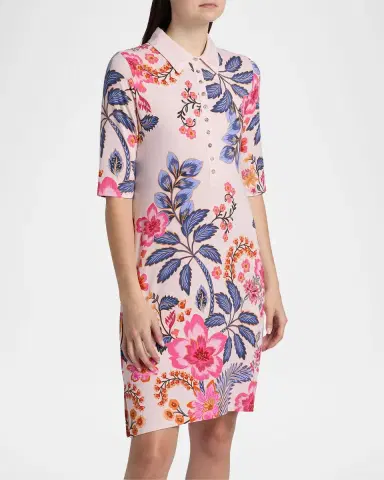 Johnny Was Janie Favorite Floral Polo Shirtdress | Thumbnail 6