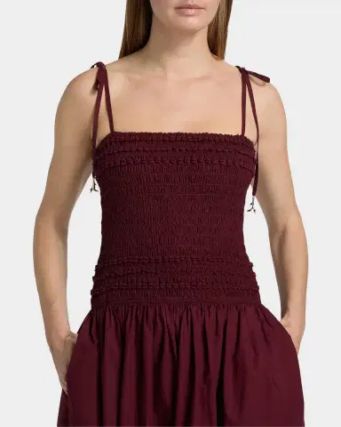 Cara Cara Alegra Ruched Drop-Waist Midi Dress | Thumbnail 5 Cara Cara Alegra Ruched Drop-Waist Midi Dress | Thumbnail 5